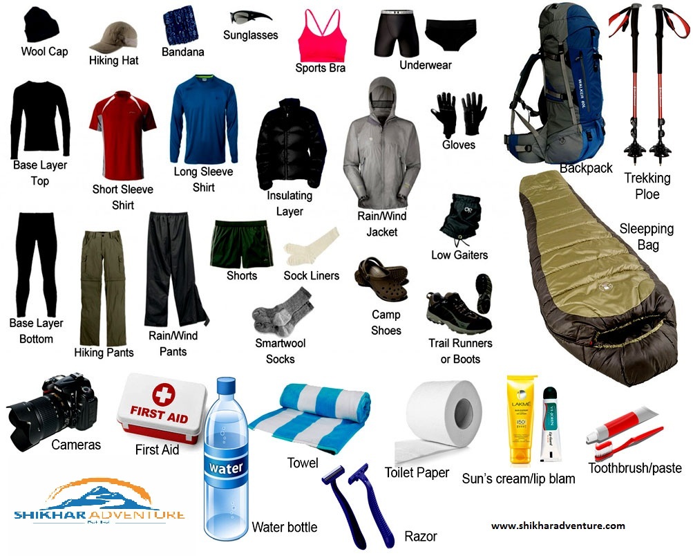 hiking and trekking equipment
